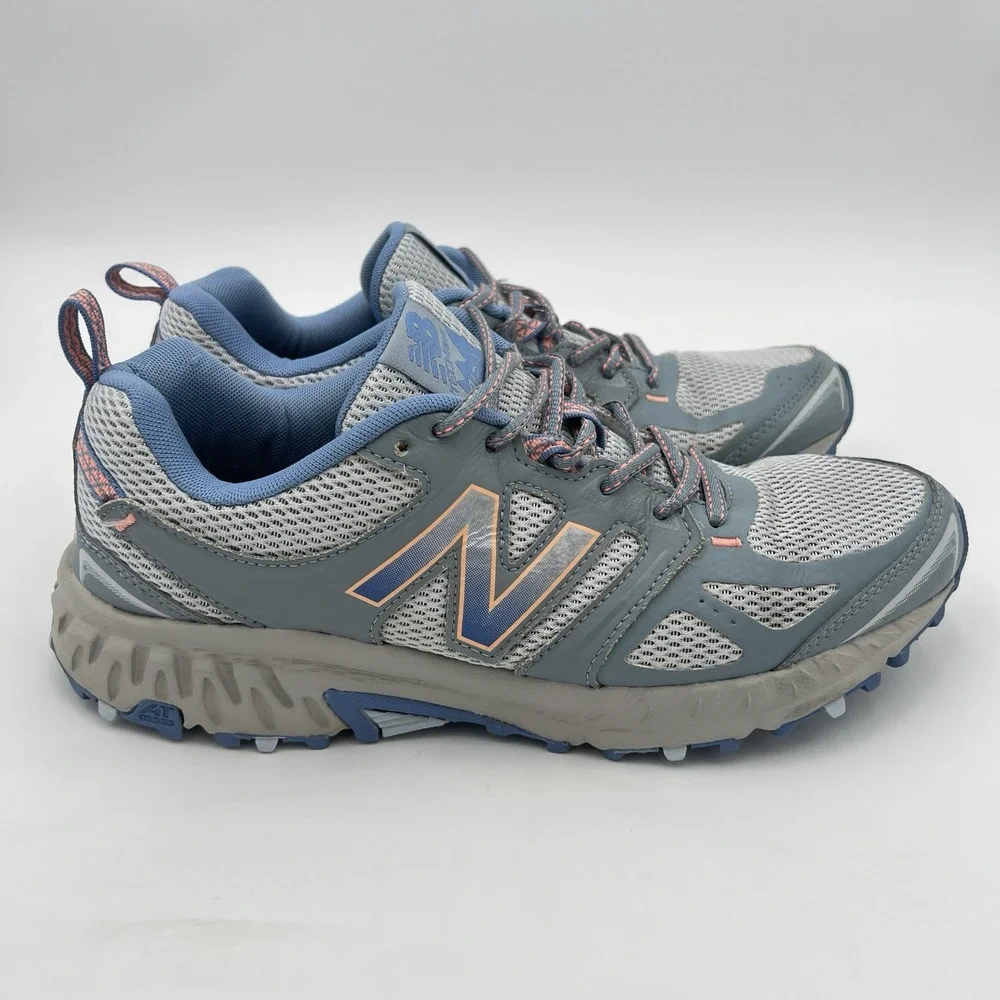 New Balance Men's 11M Trail Running Shoes Blue Gray Orange Athletic Sneakers
